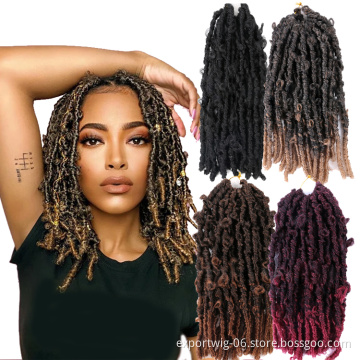 Butterfly Locs Hair Crochet Bob Distressed 14inch Faux Locs Crochet Braids 1B Most Natural Pre-twisted butterfly locs crochet